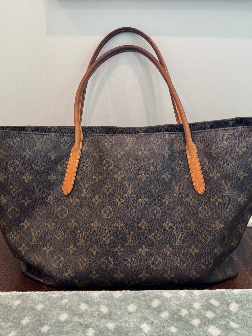 Louis Vuitton Monogram Canvas Tote in Brown with Tan Handles